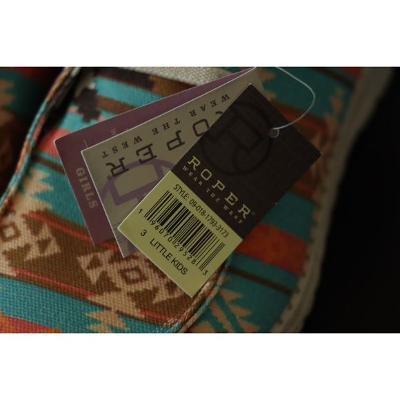 Roper Big Girls 3 Hang Loose Southwest Slip On Tribal Slipper Aztec Print - Picture 4 of 8